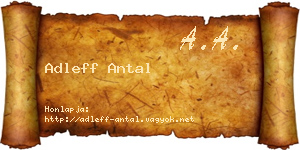 Adleff Antal névjegykártya